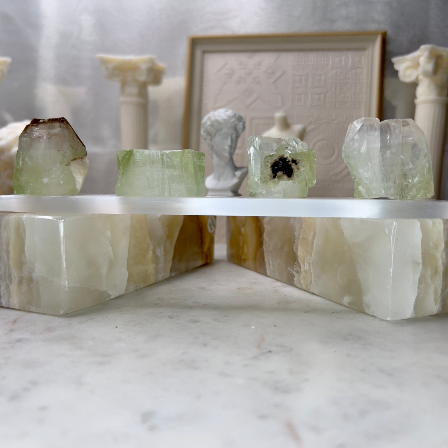 Green Apophyllite Cubes