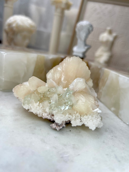 Indian Green Apophyllite w/Stilbite