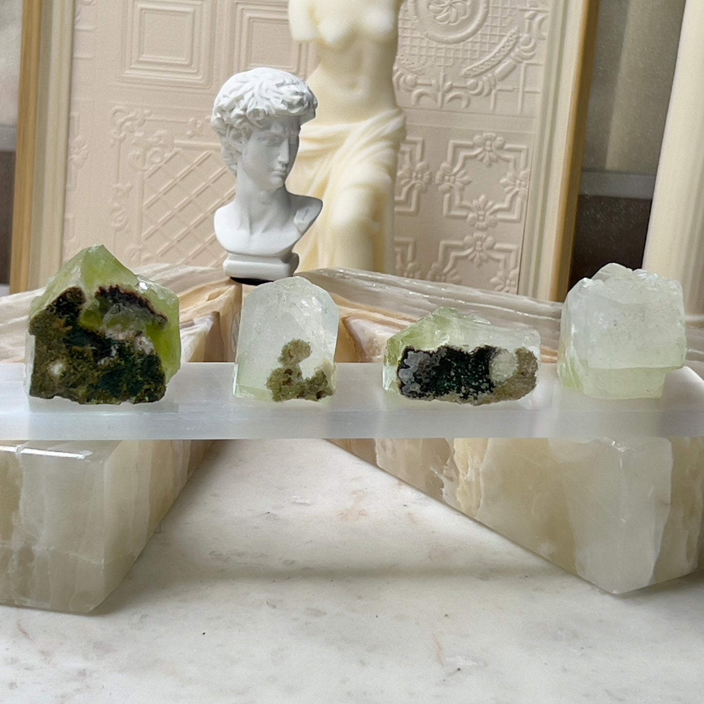 Green Apophyllite Cubes