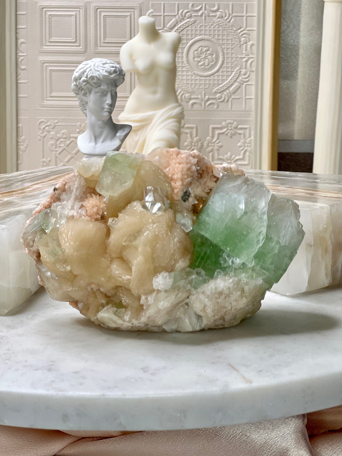 Indian Green Apophyllite w/Stilbite